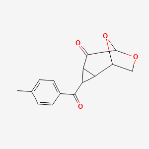molecular formula C15H14O4 B6058234 3-(4-methylbenzoyl)-7,9-dioxatricyclo[4.2.1.0~2,4~]nonan-5-one 