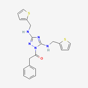 molecular formula C20H19N5OS2 B6058247 1-(phenylacetyl)-N,N'-bis(2-thienylmethyl)-1H-1,2,4-triazole-3,5-diamine 