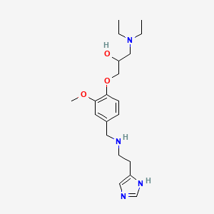 molecular formula C20H32N4O3 B6058262 1-(diethylamino)-3-[4-({[2-(1H-imidazol-4-yl)ethyl]amino}methyl)-2-methoxyphenoxy]-2-propanol 