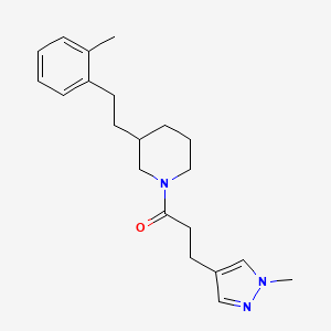 molecular formula C21H29N3O B6058266 3-[2-(2-methylphenyl)ethyl]-1-[3-(1-methyl-1H-pyrazol-4-yl)propanoyl]piperidine 