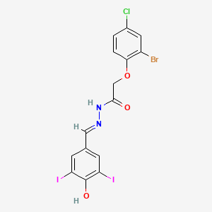 molecular formula C15H10BrClI2N2O3 B6058291 2-(2-bromo-4-chlorophenoxy)-N'-(4-hydroxy-3,5-diiodobenzylidene)acetohydrazide 