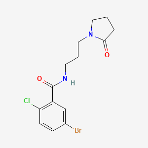 molecular formula C14H16BrClN2O2 B6058337 5-bromo-2-chloro-N-[3-(2-oxo-1-pyrrolidinyl)propyl]benzamide 
