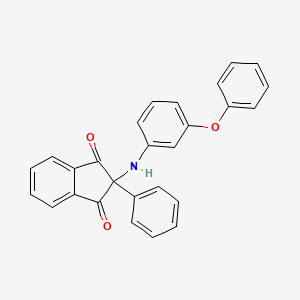 molecular formula C27H19NO3 B6058353 2-[(3-phenoxyphenyl)amino]-2-phenyl-1H-indene-1,3(2H)-dione 