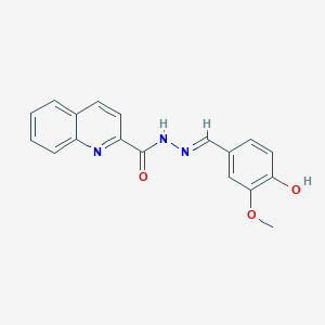 molecular formula C18H15N3O3 B6058369 N'-(4-hydroxy-3-methoxybenzylidene)-2-quinolinecarbohydrazide 