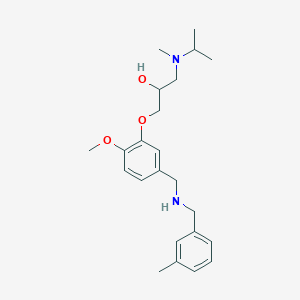 molecular formula C23H34N2O3 B6058377 1-[isopropyl(methyl)amino]-3-(2-methoxy-5-{[(3-methylbenzyl)amino]methyl}phenoxy)-2-propanol 