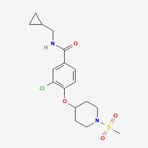 molecular formula C17H23ClN2O4S B6058392 3-chloro-N-(cyclopropylmethyl)-4-{[1-(methylsulfonyl)-4-piperidinyl]oxy}benzamide 