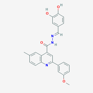 molecular formula C25H21N3O4 B6058394 N'-(3,4-dihydroxybenzylidene)-2-(3-methoxyphenyl)-6-methyl-4-quinolinecarbohydrazide 