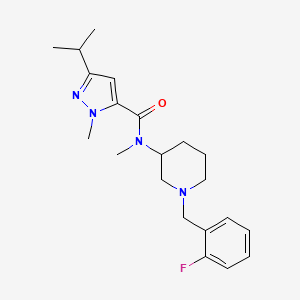 molecular formula C21H29FN4O B6058410 N-[1-(2-fluorobenzyl)-3-piperidinyl]-3-isopropyl-N,1-dimethyl-1H-pyrazole-5-carboxamide 