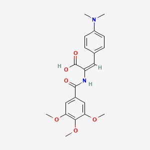 molecular formula C21H24N2O6 B6058418 3-[4-(dimethylamino)phenyl]-2-[(3,4,5-trimethoxybenzoyl)amino]acrylic acid 
