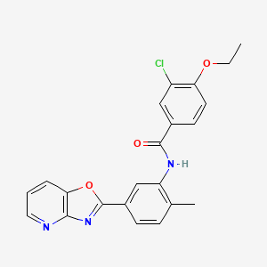 molecular formula C22H18ClN3O3 B6058425 3-chloro-4-ethoxy-N-(2-methyl-5-[1,3]oxazolo[4,5-b]pyridin-2-ylphenyl)benzamide 