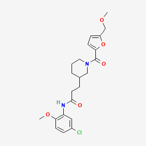 molecular formula C22H27ClN2O5 B6058431 N-(5-chloro-2-methoxyphenyl)-3-{1-[5-(methoxymethyl)-2-furoyl]-3-piperidinyl}propanamide 