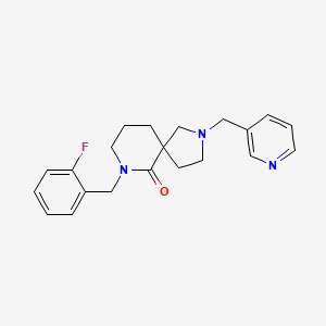 molecular formula C21H24FN3O B6058437 7-(2-fluorobenzyl)-2-(3-pyridinylmethyl)-2,7-diazaspiro[4.5]decan-6-one 
