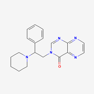 molecular formula C19H21N5O B6058446 3-[2-phenyl-2-(1-piperidinyl)ethyl]-4(3H)-pteridinone trifluoroacetate 