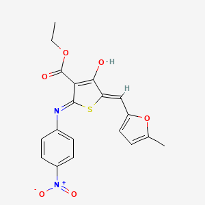 molecular formula C19H16N2O6S B6058450 ethyl 5-[(5-methyl-2-furyl)methylene]-2-[(4-nitrophenyl)amino]-4-oxo-4,5-dihydro-3-thiophenecarboxylate 