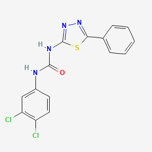 molecular formula C15H10Cl2N4OS B6058478 N-(3,4-dichlorophenyl)-N'-(5-phenyl-1,3,4-thiadiazol-2-yl)urea CAS No. 6073-08-1