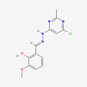 molecular formula C13H13ClN4O2 B6058495 2-hydroxy-3-methoxybenzaldehyde (6-chloro-2-methyl-4-pyrimidinyl)hydrazone 