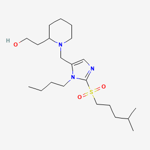 molecular formula C21H39N3O3S B6058499 2-[1-({1-butyl-2-[(4-methylpentyl)sulfonyl]-1H-imidazol-5-yl}methyl)-2-piperidinyl]ethanol 
