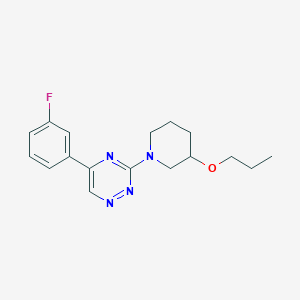 molecular formula C17H21FN4O B6058506 5-(3-fluorophenyl)-3-(3-propoxy-1-piperidinyl)-1,2,4-triazine 