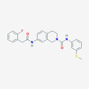 molecular formula C25H24FN3O2S B6058514 7-{[(2-fluorophenyl)acetyl]amino}-N-[3-(methylthio)phenyl]-3,4-dihydro-2(1H)-isoquinolinecarboxamide 