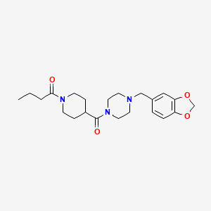 molecular formula C22H31N3O4 B6058524 1-(1,3-benzodioxol-5-ylmethyl)-4-[(1-butyryl-4-piperidinyl)carbonyl]piperazine 