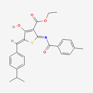 molecular formula C25H25NO4S B6058533 ethyl 5-(4-isopropylbenzylidene)-2-[(4-methylbenzoyl)amino]-4-oxo-4,5-dihydro-3-thiophenecarboxylate 