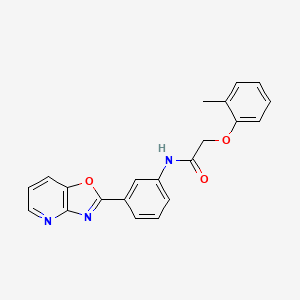 molecular formula C21H17N3O3 B6058536 2-(2-methylphenoxy)-N-(3-[1,3]oxazolo[4,5-b]pyridin-2-ylphenyl)acetamide 