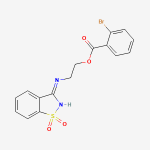 molecular formula C16H13BrN2O4S B6058566 2-[(1,1-dioxido-1,2-benzisothiazol-3-yl)amino]ethyl 2-bromobenzoate 