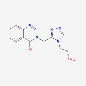 molecular formula C16H19N5O2 B6058581 3-{1-[4-(2-methoxyethyl)-4H-1,2,4-triazol-3-yl]ethyl}-5-methylquinazolin-4(3H)-one 