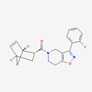molecular formula C20H19FN2O2 B6058590 5-[(1R*,2R*,4R*)-bicyclo[2.2.1]hept-5-en-2-ylcarbonyl]-3-(2-fluorophenyl)-4,5,6,7-tetrahydroisoxazolo[4,5-c]pyridine 