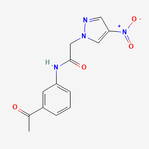 molecular formula C13H12N4O4 B6058601 N-(3-acetylphenyl)-2-(4-nitro-1H-pyrazol-1-yl)acetamide 