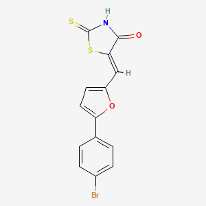 molecular formula C14H8BrNO2S2 B6058609 5-{[5-(4-bromophenyl)-2-furyl]methylene}-2-thioxo-1,3-thiazolidin-4-one 