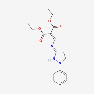 molecular formula C17H21N3O4 B6058634 diethyl {[(1-phenyl-4,5-dihydro-1H-pyrazol-3-yl)amino]methylene}malonate 