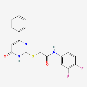 molecular formula C18H13F2N3O2S B6058640 N-(3,4-difluorophenyl)-2-[(4-oxo-6-phenyl-1,4-dihydro-2-pyrimidinyl)thio]acetamide 