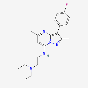 molecular formula C20H26FN5 B6058652 N,N-diethyl-N'-[3-(4-fluorophenyl)-2,5-dimethylpyrazolo[1,5-a]pyrimidin-7-yl]-1,2-ethanediamine 