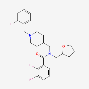 molecular formula C25H29F3N2O2 B6058666 2,3-difluoro-N-{[1-(2-fluorobenzyl)-4-piperidinyl]methyl}-N-(tetrahydro-2-furanylmethyl)benzamide 