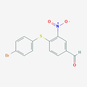 molecular formula C13H8BrNO3S B060587 4-(4-Bromophenylthio)-3-nitrobenzaldehyde CAS No. 175278-49-6