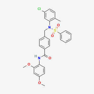molecular formula C29H27ClN2O5S B6058706 4-{[(5-chloro-2-methylphenyl)(phenylsulfonyl)amino]methyl}-N-(2,4-dimethoxyphenyl)benzamide 