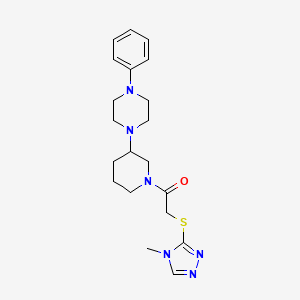 molecular formula C20H28N6OS B6058707 1-(1-{[(4-methyl-4H-1,2,4-triazol-3-yl)thio]acetyl}-3-piperidinyl)-4-phenylpiperazine 