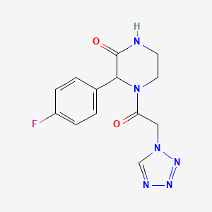 molecular formula C13H13FN6O2 B6058719 3-(4-fluorophenyl)-4-(1H-tetrazol-1-ylacetyl)-2-piperazinone 