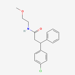 molecular formula C18H20ClNO2 B6058724 3-(4-chlorophenyl)-N-(2-methoxyethyl)-3-phenylpropanamide 