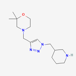 molecular formula C15H27N5O B6058732 2,2-dimethyl-4-{[1-(3-piperidinylmethyl)-1H-1,2,3-triazol-4-yl]methyl}morpholine bis(trifluoroacetate) 