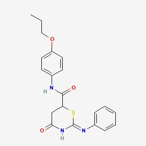 molecular formula C20H21N3O3S B6058740 4-oxo-2-(phenylimino)-N-(4-propoxyphenyl)-1,3-thiazinane-6-carboxamide 