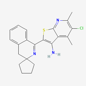 molecular formula C22H22ClN3S B6058751 5-chloro-4,6-dimethyl-2-(4'H-spiro[cyclopentane-1,3'-isoquinolin]-1'-yl)thieno[2,3-b]pyridin-3-amine 