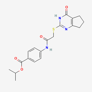 molecular formula C19H21N3O4S B6058769 isopropyl 4-({[(4-oxo-4,5,6,7-tetrahydro-3H-cyclopenta[d]pyrimidin-2-yl)thio]acetyl}amino)benzoate 