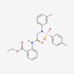 molecular formula C25H26N2O5S B6058779 ethyl 2-({N-(3-methylphenyl)-N-[(4-methylphenyl)sulfonyl]glycyl}amino)benzoate 