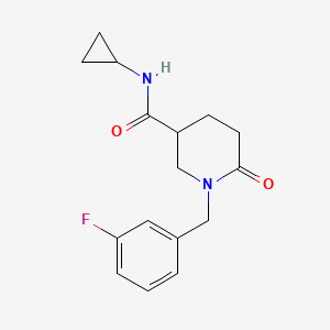 molecular formula C16H19FN2O2 B6058795 N-cyclopropyl-1-(3-fluorobenzyl)-6-oxo-3-piperidinecarboxamide 