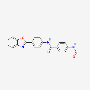 molecular formula C22H17N3O3 B6058820 4-(acetylamino)-N-[4-(1,3-benzoxazol-2-yl)phenyl]benzamide CAS No. 5773-27-3