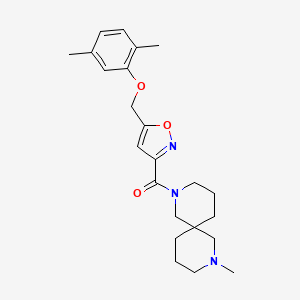 molecular formula C23H31N3O3 B6058839 2-({5-[(2,5-dimethylphenoxy)methyl]-3-isoxazolyl}carbonyl)-8-methyl-2,8-diazaspiro[5.5]undecane 