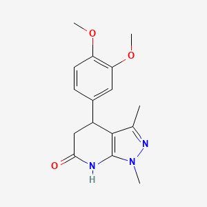 molecular formula C16H19N3O3 B6058874 4-(3,4-dimethoxyphenyl)-1,3-dimethyl-1,4,5,7-tetrahydro-6H-pyrazolo[3,4-b]pyridin-6-one 