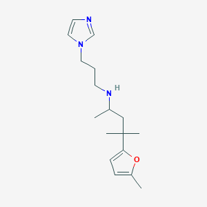 molecular formula C17H27N3O B6058876 N-[3-(1H-imidazol-1-yl)propyl]-4-methyl-4-(5-methyl-2-furyl)-2-pentanamine 